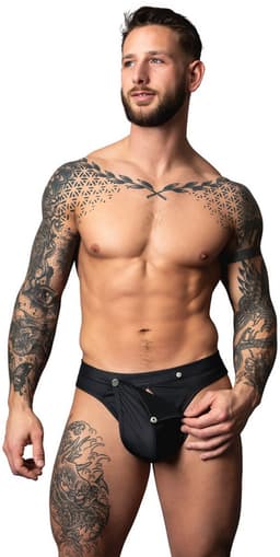 Male Power Sexy Snap Off Tanga - Zwart - Maat L/XL — thumbnail 1