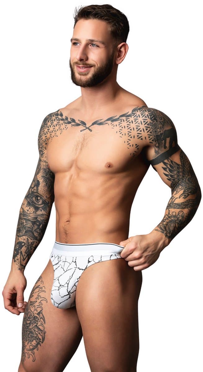 Male Power Sexy Tanga - S/M - Witte Marmer — afbeelding 1