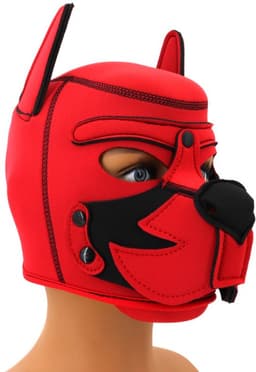 Dog/Puppy/Honden Neoprene-Masker Rood-Zwart neopreen — thumbnail 1