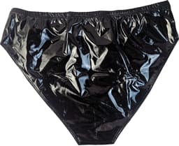 BamBella® Erotische slip- Maat L/XL - Wetlook korte broek Dames - Zwart Datex mix latex en stof ondergoed Sexy BDSM kleding — thumbnail 5