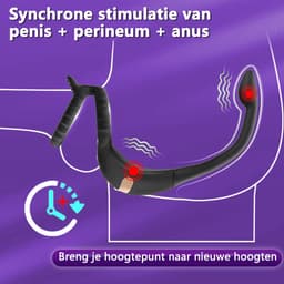 DOWO® - Vibrerende Cockring - Penisring - Cockring Vibrerend - Cockring - Vierdubbele Stimulatie - 9 Vibratiestanden - 4 in 1 - pik, ballen, kont, anaal & prostaat Stimulator - Cock Ring Siliconen - Sex toys - Seksspeeltje voor Mannen & Vrouwen — thumbnail 3
