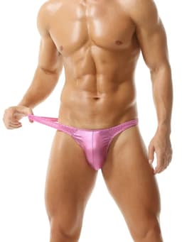 Sexy Heren String – Roze Geometrisch Glimmend Patroon – Ademend & Ondeugend Ondergoed - ( M ) | LekkerStout ( LS046 ) — thumbnail 1