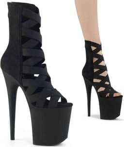 Pleaser - FLAMINGO-800-24 Plateau Laarzen, Paaldans schoenen - Paaldans schoenen - 37 Shoes - Zwart — thumbnail 1