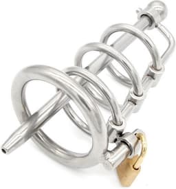 Nooitmeersaai - Chasity Cage - Peniskooi - Cock - Kuisheidskooi voor Mannen - Metaal - Ringen - Hangslot - Dilator — thumbnail 3
