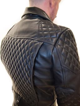 Mister B lederen motor jacket met rug vulling - zwart - xl — thumbnail 4