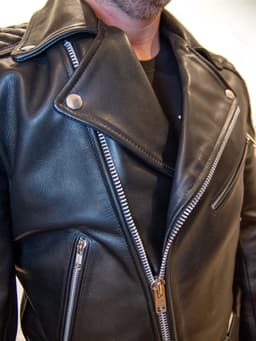 Mister B lederen motor jacket met rug vulling - zwart - xl — thumbnail 3