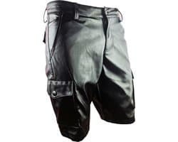BNDGx® - Korte Broek Heren - Maat S - Open kruis Erotische Sex kleding - Nep Leer BDSM porno outfit Man Rollenspel kleding