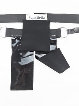 BamBella® String Man -Maat L/XL - sexy ondergoed Lingerie Heren -Open voorkant onderbroek Datex (Mix latex en stof) - Zwart mannen string Imitatie leer SM BDSM kleding — thumbnail 3