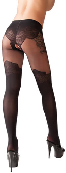Cottelli Collection – Erotische Kousen met Over Knee Look tot aan Dijen voor Sexy Uitstraling – Maat S - Zwart — thumbnail 4