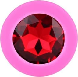 Siliconen Butt Plug Met Rode Diamant Medium | Siliconen Butt Plug Voor Hem Of Haar | Anus plug Met Rode Diamant — thumbnail 2