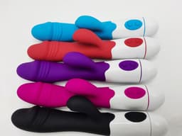 Erodit® Tarzan dildo vibrator -Bunny Vibrator-Geribbelde eikel stimulatie clitoris- g-spot - Anaal vibrators voor mannen- vibrators voor vrouwen -Zwart, 19,5 cm- incl batterij- Sex toys- Erotiek- Seksspeeltjes voor koppels — thumbnail 4