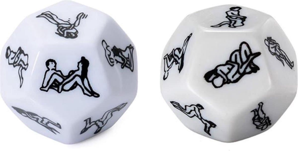 Erotische Dobbelsteen - Wit - Seks spel voor Koppels - Verschillende Standjes - 12 Zijdige Erotische Dobbelstenen - Seks Dobbelstenen - Erotisch Spel - Sex Dice - Bachelor gift - Vrijgezellenfeest - Sex standjes — afbeelding 1