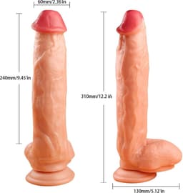 Legendarische Realistische XXL King Size Dildo 30 cm lang en 6.0 cm dik - Levensechte Grote Dildo 30 cm lang - Realistische dildo met balzak en stevige zuignap - Realistische Dildo Met Zuignap en Balzak — thumbnail 1
