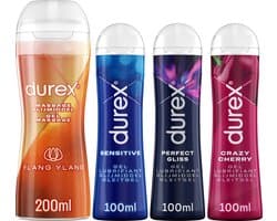 Durex - 4 Glijmiddelen - Ylang Ylang - Sensitive - Perfect Gliss - Crazy Cherry - 500ml