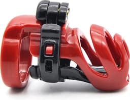 Cyborg Cage - Chastity Cage Kuisheidskooi - Zwart/Rood — thumbnail 1