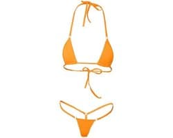 Finnacle - "Micro-Bikini, G-String \& Halter-Top \in Oranje"