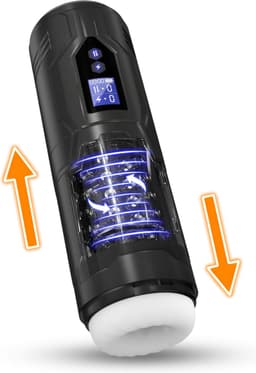 Storm 3 in 1 High End Masturbator met LED Display - Krachtige Masturbator - Watervast Ontwerp - Masturbator voor in bad of onder de douche - Roteren Vibreren en Stotende Masturbator — thumbnail 1