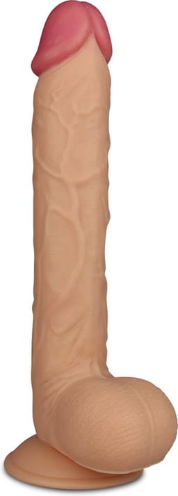 Realistische XXL King Size Dildo 27.5 cm lang en 4.5 cm dik - Levensechte Grote Dildo 27.5 cm lang - Realistische dildo met balzak en stevige zuignap - Realistische Dildo Met Zuignap en Balzak — thumbnail 3