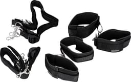 Pipedream Fetish Fantasy Bondage - Boeien Cuff & Tether Set zwart — thumbnail 1