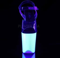 Pleaser - FLAMINGO-808UV Sandaal met enkelband, Paaldans schoenen - Paaldans schoenen - 38 Shoes - Wit/Transparant — thumbnail 2