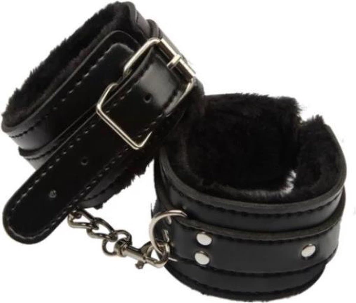 BDSM bondage - SM Leren Handboeien - Zwart — afbeelding 1