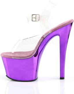 Pleaser - SKY308 Sandaal met enkelband, Paaldans schoenen - Paaldans schoenen - 42 Shoes - Paars/Transparant — thumbnail 5