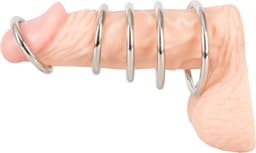 Bad Kitty – 5 Delig RVS Penis Ringen Set voor de Perfecte Cock Training - Zilver — thumbnail 4