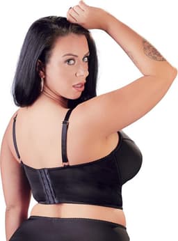 Cottelli Plus Size – Longline Beha met Licht Gevoerde Cups en Kanten Onderbuste voor een  Look – Maat 90F – Zwart — thumbnail 5