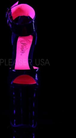 Pleaser - XTREME-875TT Sandaal met enkelband, Paaldans schoenen - Paaldans schoenen - 44 Shoes - Zwart/Roze — thumbnail 2