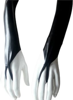 Sexy Handschoenen S/M Zwart lange lak handschoen Glans Shiny Lakleer valentijn Gogo dancing dans accessoiren lange vingerloze gloves — thumbnail 4
