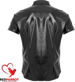 PU Lederen Overhemd - Heren - Blouse - Knoopjes - Erotisch Shirt - Zwart — thumbnail 3
