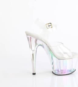 Pleaser - ADORE-708HT Sandaal met enkelband, Paaldans schoenen - US 14 - 45 Shoes - Transparant — thumbnail 3