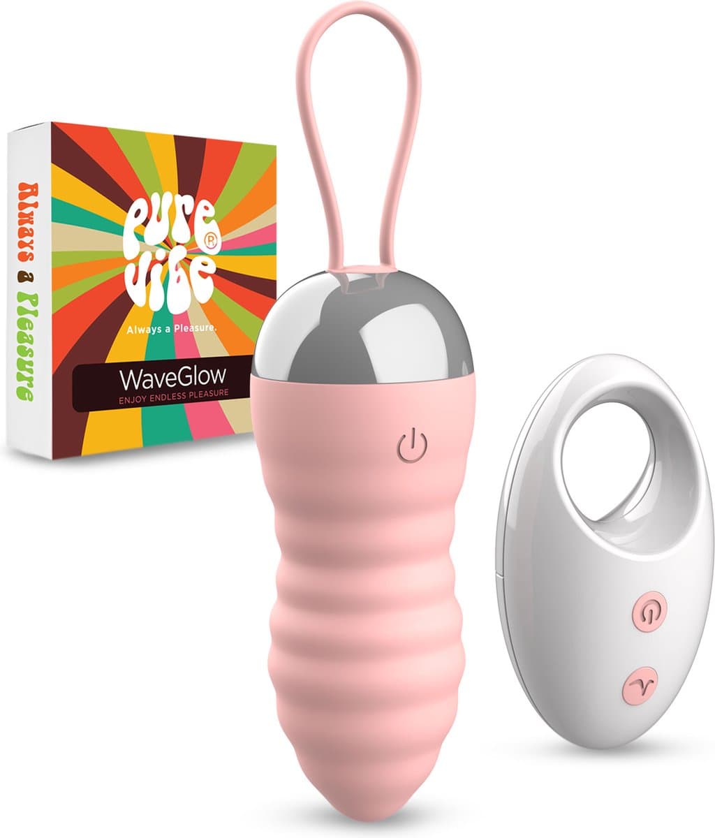 PureVibe® WaveGlow - Vibrerende eieren - Draagbare vibrerend ei met afstandsbediening - 10 vibratiestandjes - sex toys voor vrouwen en koppels - vibrators - vibrator - Erotiek - Seksspeeltjes — afbeelding 1