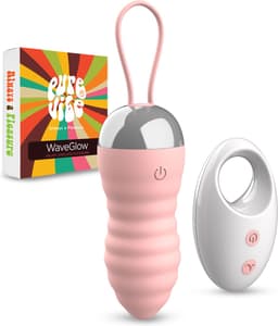 PureVibe® WaveGlow - Vibrerende eieren - Draagbare vibrerend ei met afstandsbediening - 10 vibratiestandjes - sex toys voor vrouwen en koppels - vibrators - vibrator - Erotiek - Seksspeeltjes — thumbnail 1