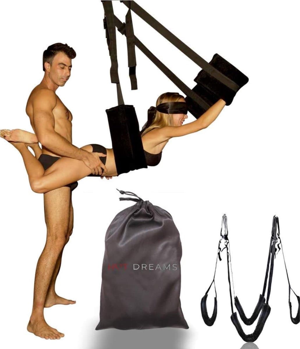 Sex Schommel - Sex Swing Extra Stevig – Seksschommel met Gratis Blinddoek – Seksspeeltjes voor Koppel – BDSM met Gratis Instructieboek – Erotiek Toys – Love Swing – Discreet Verpakt - Zwart — afbeelding 1