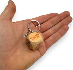 Houten Seks Dobbelsteen Sleutelhanger – Ondeugende Verrassings Gadget — thumbnail 3