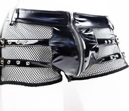BamBella ® - Boxer short Maat M Datex Zwart (Latex en stof SM kleding BDSM erotische heren kleding — thumbnail 1