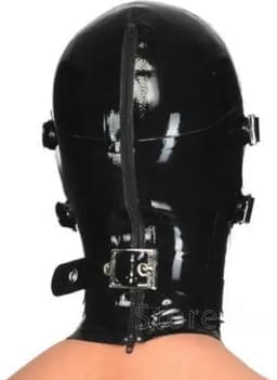 Red Parrot full latex bondage masker - 100% Latex - Gespen en riemen - Oogmasker - BDSM seks masker - Gezicht - Latex fetisj - Zeer hoge kwaliteit - Unisex — thumbnail 2