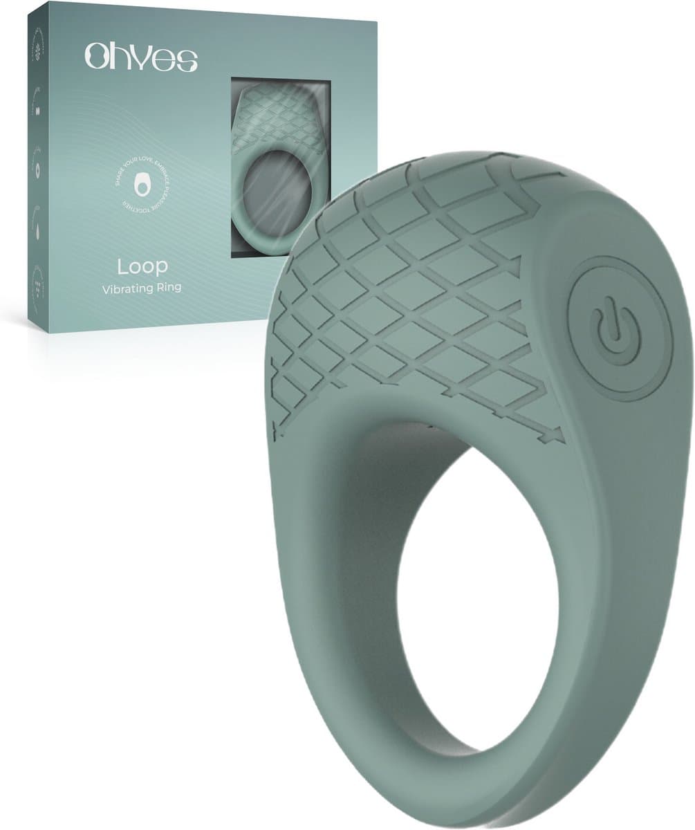 OHYES Loop - Cockring Vibrerend - Siliconen Penisring - Sex Toys voor koppels - Stone Green — afbeelding 1