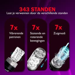 Orgazmate Luna de Masturbator voor Man - Sex Toys voor Mannen - Blowjob Simulator - Masturbators Electrisch - 343 Verschillende Modes - Pocket Pussy - Automatisch - USB-C Oplaadbaar - Zwart — thumbnail 3