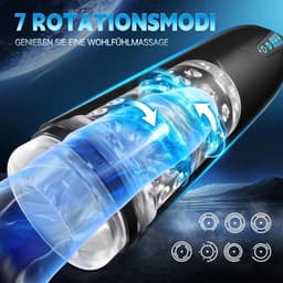 DOWO® - Masturbator voor Man - 7 Zuig & 7 Vibratiestanden - - Ultra Realistisch - Masturbator - Sex Toys voor Mannen - Masturbators - Blowjob Masturbator - Pocket Pussy - Elektrisch - Oplaadbaar – Zwart — thumbnail 2