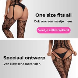 RENALUX - Lingerie Erotisch Open Kruis - Lingerie Setje Vrouwen - Lingeriesets - Lingerie Sexy Setje - Lingerie Set - Bodystocking Open Kruis - Zwart — thumbnail 3