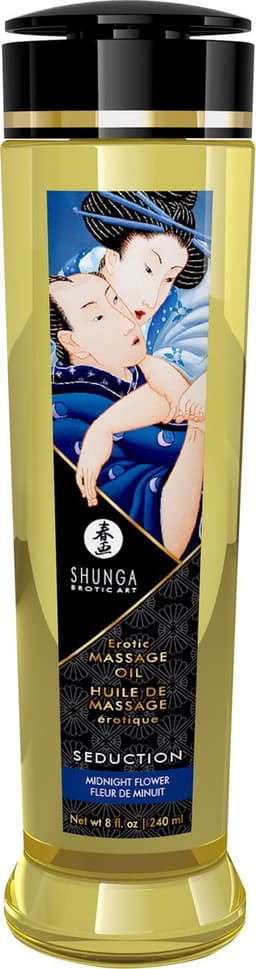 Shunga - Massageolie - Seduction Midnight Flower - 240 ml — thumbnail 1