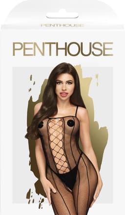 Penthouse Lingerie Dreamy Diva - Off-Shoulder Erotische Catsuit - Maat S/L - Zwart — thumbnail 2