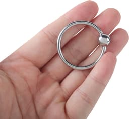 Banoch - Glansring Veronica 35 mm - metalen eikelring met bal - cockring | penisring — thumbnail 4