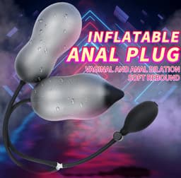 Dubbele opblaasbare grote buttplug - Stelletjes - Anaal en Vaginaal - Dildo - Anale stimulatie - Multifunctioneel - Dilator - Expander — thumbnail 5