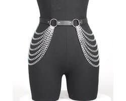 Bodychain heup harnas - Open kruis - Festival - Feest - BDSM - Rollenspel - Verstelbaar - RVS