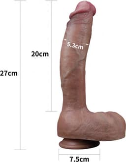 Lovetoy - Realistic Cocksucker Training Dildo - Platinum Silicone - 27cm — thumbnail 3