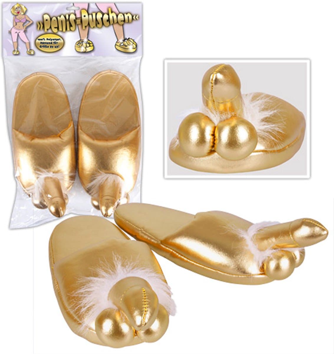 Penis Slippers Goudkleur — afbeelding 1