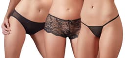 Cottelli Collection – 3 Delig Erotisch Ondergoed Set voor Veelzijdig Keuzevrijheid in de Slaapkamer – Maat S – Zwart — thumbnail 1